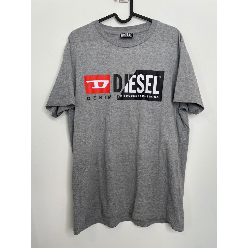 Diesel T-Shirt T-Diego-Cuty Logo Graphic Grey Large